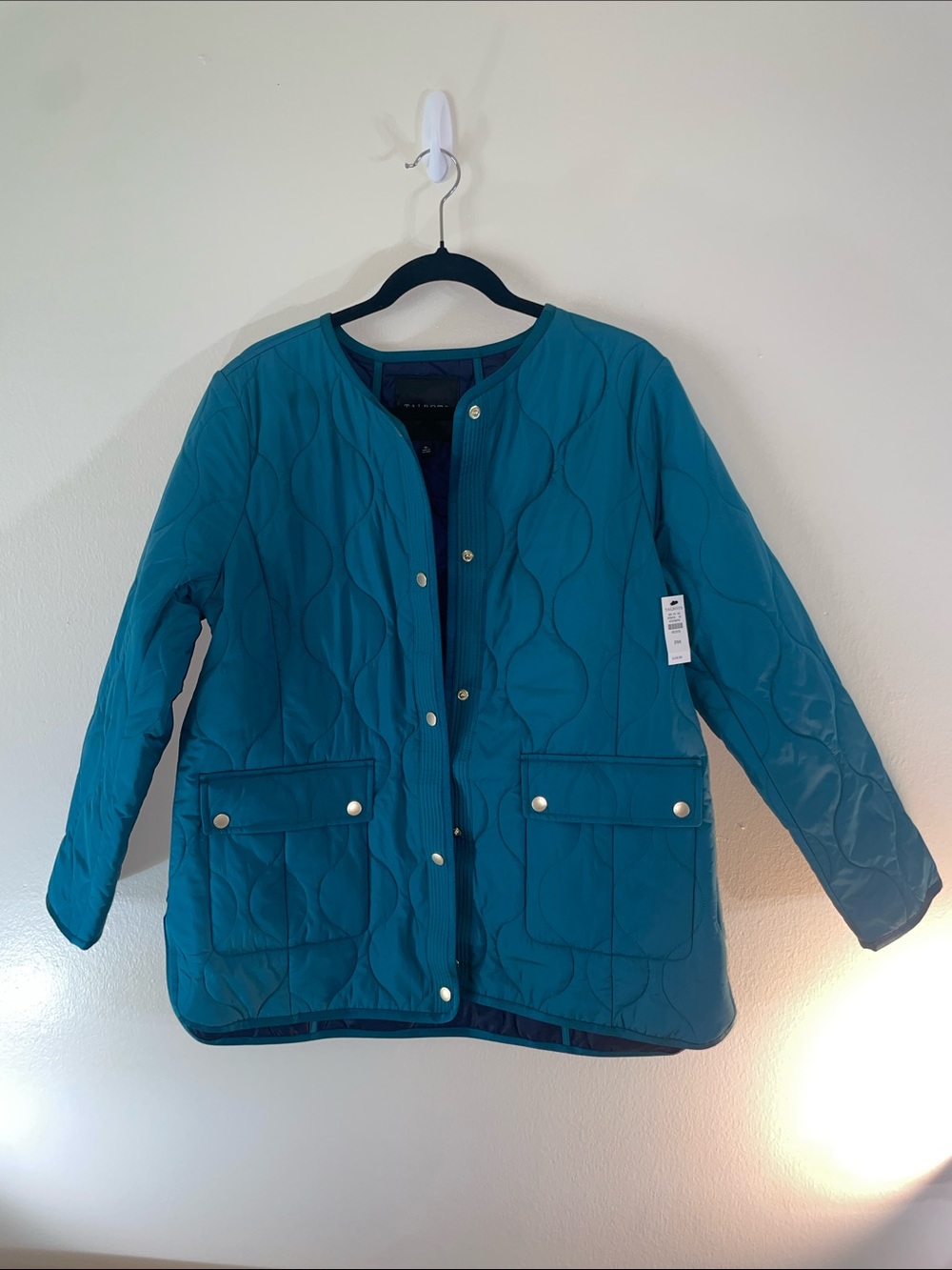 NWT Talbots Emerald Green Quilted Snap Front Jacket Women’s M